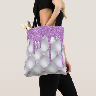Tote Bag Joyaux de Parties scintillant violet en métal arge