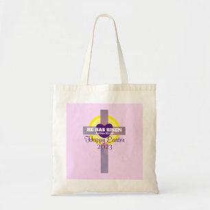 Tote Bag Joyeuse Croix de Pâques Verse personnalisé Année v