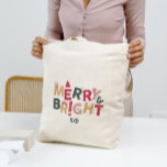 Tote Bag Joyeuse et brillante typographie rétro colorée<br><div class="desc">Joyeux et lumineux,  design rétro coloré typographie en rouge,  vert forêt et or.</div>