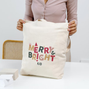 Tote Bag Joyeuse et brillante typographie rétro colorée