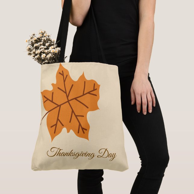 Tote Bag Joyeuse fête de Thanksgiving, Saison d'automne, Mo (De près)
