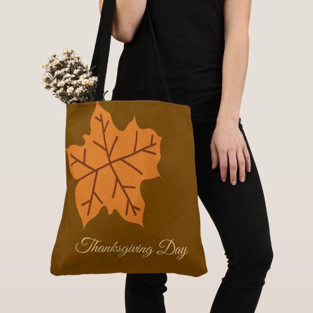 Tote Bag Joyeuse fête de Thanksgiving, Saison d'automne, Mo (De près)