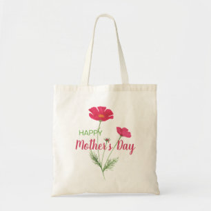 Tote Bag Joyeuse fête des mères Aquarelle rose florale