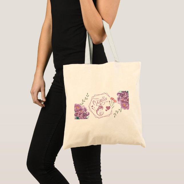 Tote Bag Joyeuse Fête des Mères Design Violet (Devant (produit))