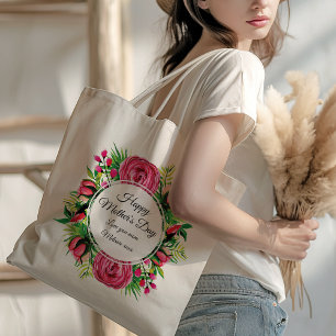 Tote Bag Joyeuse fête des mères Floral Photo personnalisée