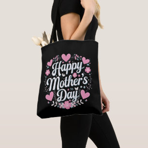 Tote Bag Joyeuse fête des Mères Maman Mémé Floral Mignon