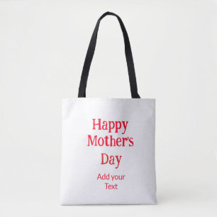 Tote Bag Joyeuse fête des mères rouge texte simple minimal