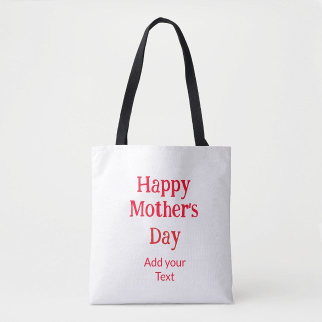 Tote Bag Joyeuse fête des mères rouge texte simple minimal  (Devant)