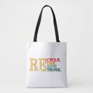 Tote Bag Joyeuse Journée de la Terre Recycler Réutiliser Re