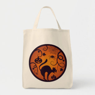 Tote Bag Joyeuse lanterne d'Halloween araignées et chauves-