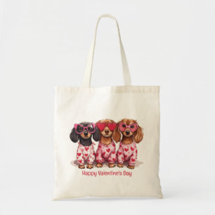 Tote Bag Joyeuse Saint-Valentin aux chiens Dachshund