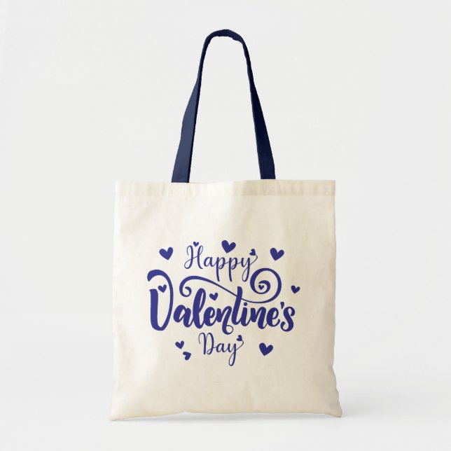 Tote Bag Joyeuse Saint-Valentin bleue  (Devant)