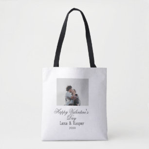 Tote Bag Joyeuse Saint-Valentin couple photo moderne simple