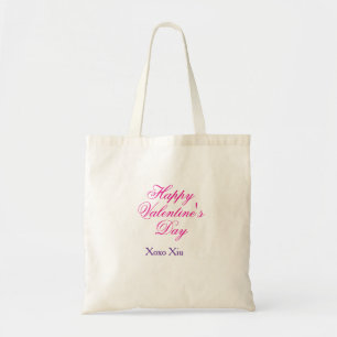 Tote Bag Joyeuse Saint-Valentin rose violet xoxo amour nom