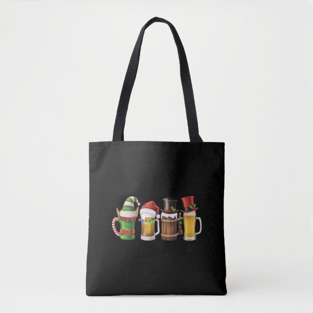Tote Bag Joyeuses bières de Noël Boire Père Noël Beer Lover (Devant)