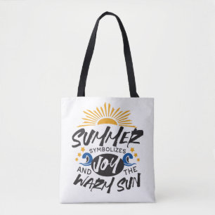 Tote Bag Joyeuses Bliss d'été - Citation Soleil Chaud