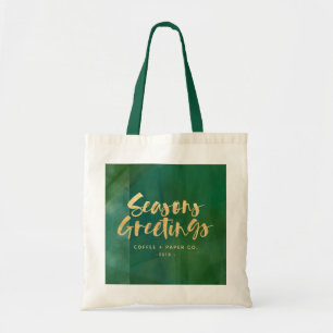 Tote Bag Joyeuses Fêtes métallique d'or