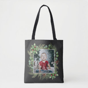 Tote Bag Joyeuses Fêtes Photo Verdure