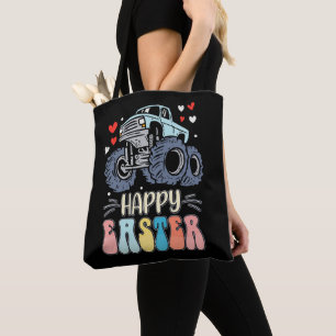Tote Bag Joyeuses Pâques Monstre Camion Lapin Œufs