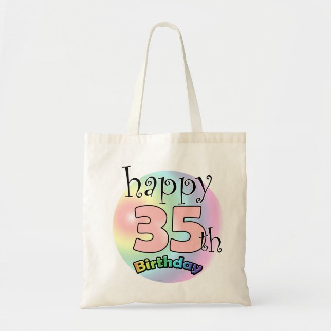 Tote Bag Joyeux 35e Anniversaire (roze) (Devant)