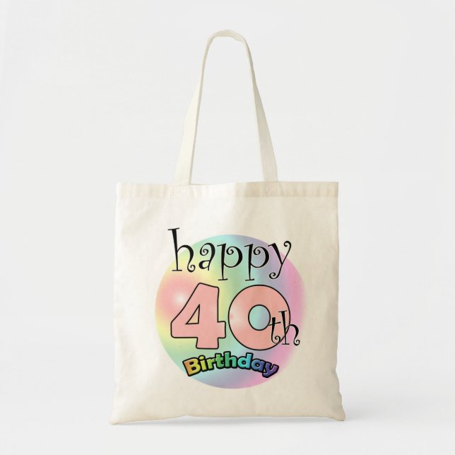Tote Bag Joyeux 40e anniversaire (roze) (Devant)