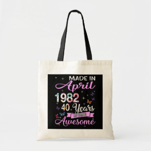 Tote Bag Joyeux 40ème anniversaire Fabriqué En Avril 1982 4