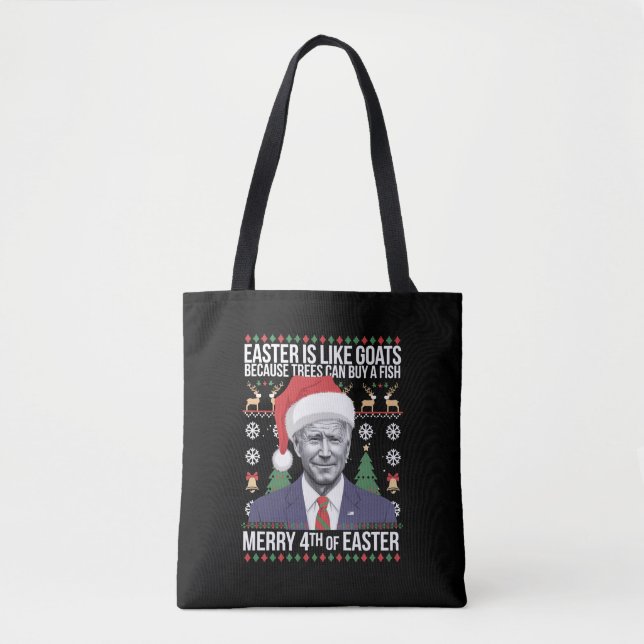 Tote Bag Joyeux 4 ème de Pâques Funny Biden Vilain Noël (Devant)