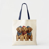 Joyeux 4 Juillet Chiens De Rétritrice D'Or