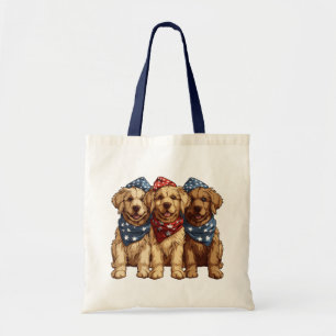 Tote Bag Joyeux 4 Juillet Chiens De Rétritrice D'Or