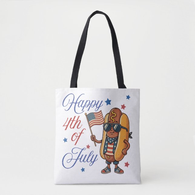 Tote Bag Joyeux 4 juillet Hotdog (Devant)