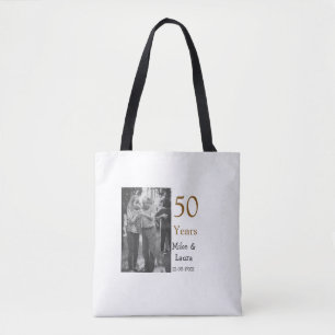 Tote Bag Joyeux 50e anniversaire ajouter nom du couple date