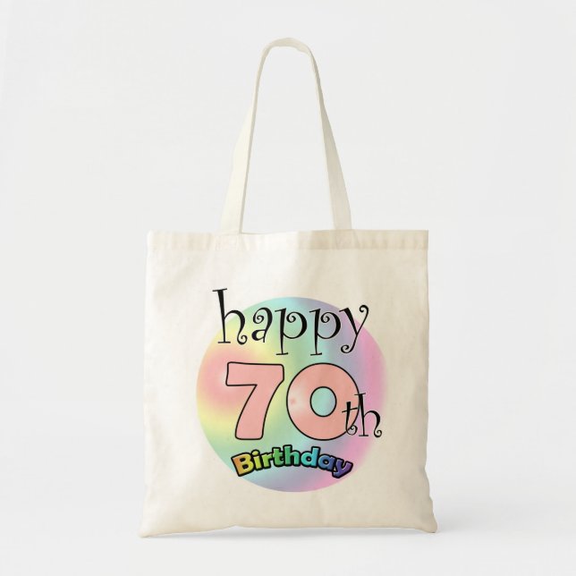 Tote Bag Joyeux 70e anniversaire (roze) (Devant)