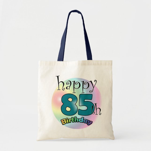 Tote Bag Joyeux 85e anniversaire (blauw) (Devant)