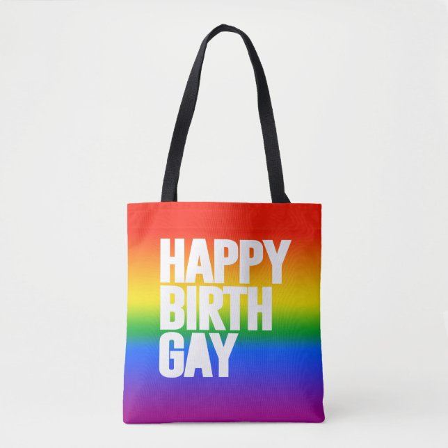 Tote Bag Joyeux anniversaire gay (Devant)