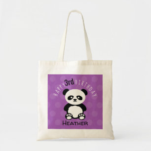 Tote Bag Joyeux Anniversaire Panda Personnalisé Enfants Pur