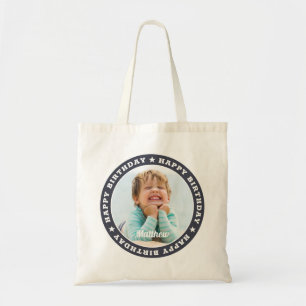 Tote Bag Joyeux anniversaire Simple et moderne Photo person
