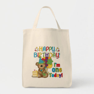 Tote Bag Joyeux anniversaire Teddy Bear 1er T-shirts et cad