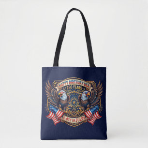 Tote Bag Joyeux Anniversaire USA 250 Ans   Aigles Patriotiq