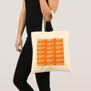 Tote Bag Joyeux blanc orange