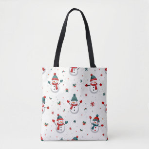 Tote Bag Joyeux bonhomme de neige coloré