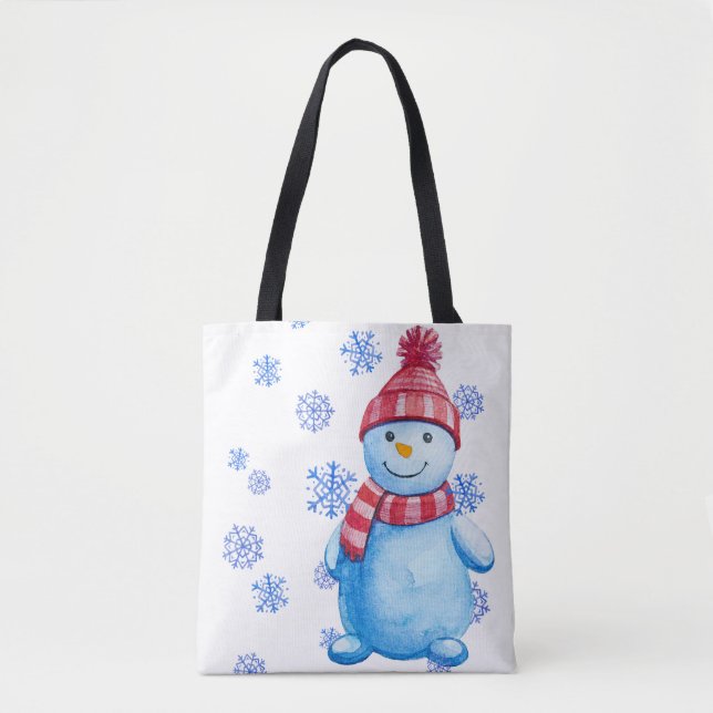 Tote Bag Joyeux bonhomme de neige de Noël (Devant)