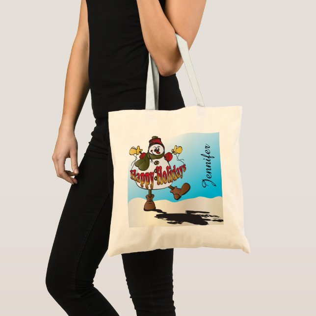 Tote Bag Joyeux bonhomme de neige | Nom do-it-yourself | No (Devant (produit))