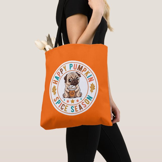 Tote Bag Joyeux Carlin de saison des épices Citrouille (De près)