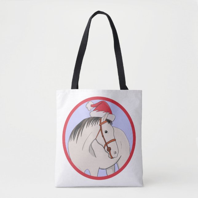 Tote Bag Joyeux Cheval de Noël (Devant)
