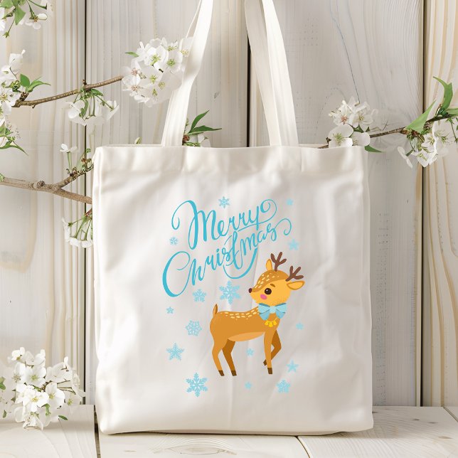 Tote Bag Joyeux chien renne de Noël | Vacances (Créateur téléchargé)
