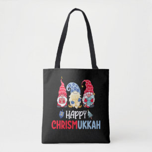 Tote Bag Joyeux Chrismukkah Gnomes Hanukkah Joyeux Noël