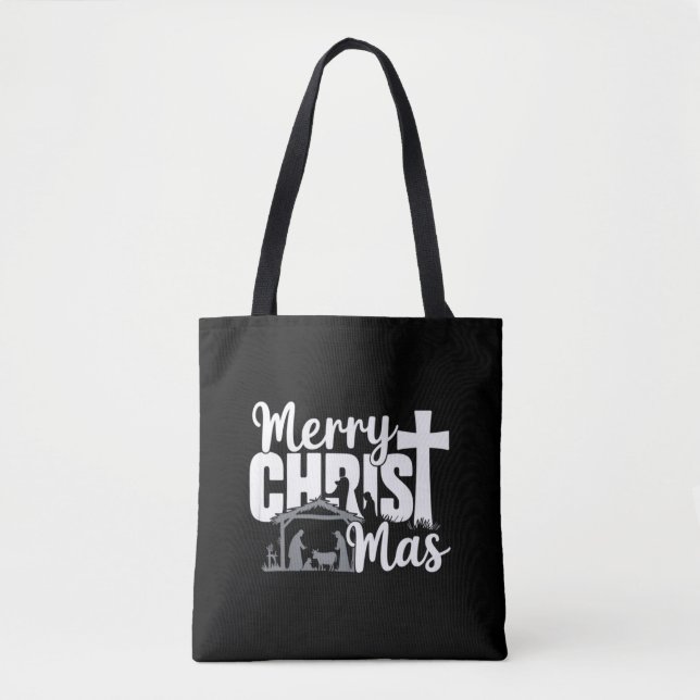 Tote Bag Joyeux Christ Mas Christian Noël Famille Jésus (Devant)