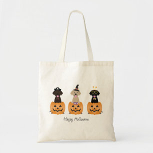 Tote Bag Joyeux Citrouille de chiens de trieuse d'Halloween