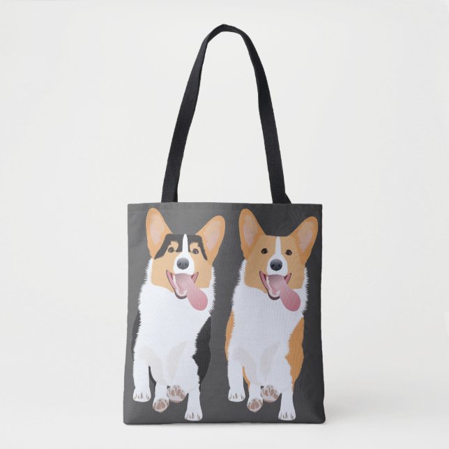 Tote Bag Joyeux Corgis en course (Devant)