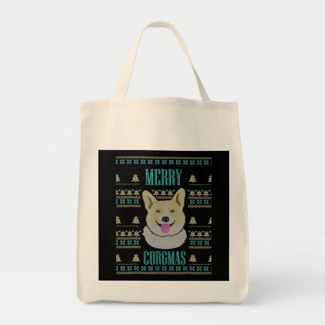 Tote Bag Joyeux Corgmas de Noël (Devant)